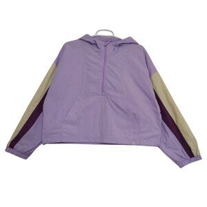 JoyLab Women's Cropped Fit Color Block Nylon Hooded Jacket, Size L, NWT.